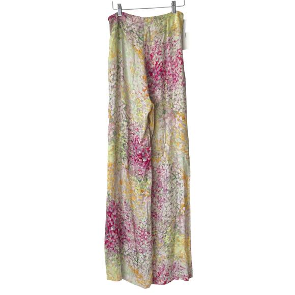 Wilfred Aritzia Wide Leg High Waist Pant Colorful Floral Abstract Print Size 6 - Picture 7 of 9